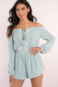 long sleeve romper lost + wander lost + wander kiki mint romper XCYLZNA