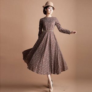 long vintage style dresses EOXQPNU