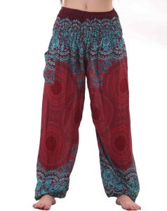 mandala harem hippie pants in red u0026 turquoise LJSHHLC