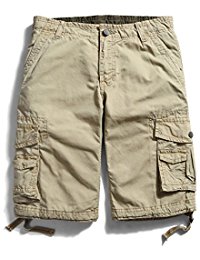 mens cargo shorts menu0027s cotton casual multi pockets cargo shorts #3231 khaki 36 JTUXEWF