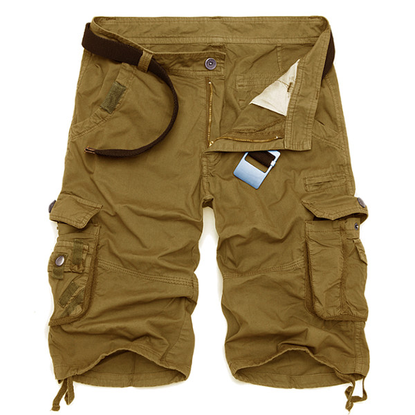 mens cargo shorts summer mens cotton cargo shorts casual multi pocket shorts pure color  cargos shorts KWTBMUX