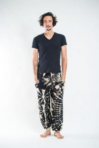 mens harem pants tie dye cotton men harem pants in black and white SMXNWXS