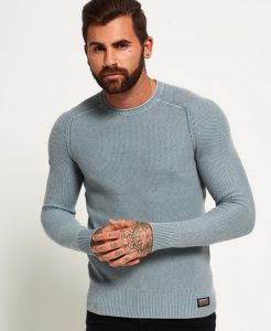 mens jumpers garment dyed la textured crew jumper TFYOZXN