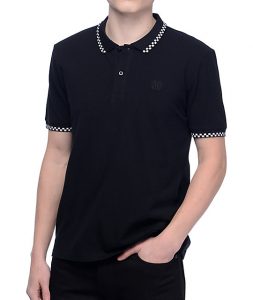 mens polo shirts huf rudie black polo shirt JHJKIAW