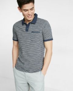 mens polo shirts ... striped jacquard flat knit jersey polo MIKNBYQ