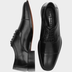 mens shoes j. murphy by johnston u0026 murphy novick black cap toe lace up shoes - menu0027s CFKCYSF