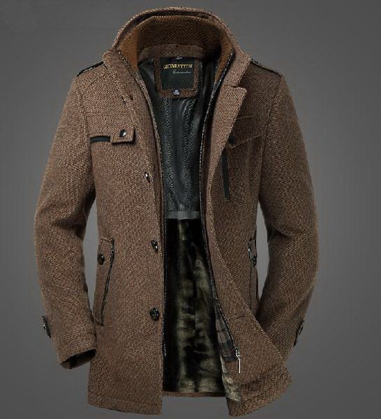 mens winter jackets mens extra thick slim fleece wool blazer dual standup collar coat winter  jacket graceful NECEHDD