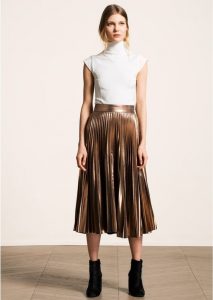 metallic pleated midi skirt NQUHFNV