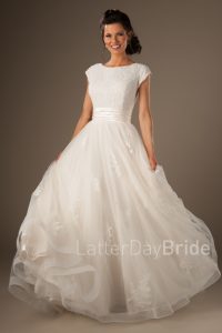 modest wedding dresses modest wedding gowns, the lorelai with bateau neckline and tulle skirt at  latterdaybride NUWDURN