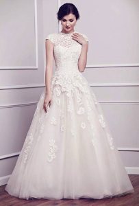 modest wedding dresses with pretty details IHLFSLO