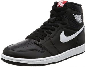 nike air jordan nike kids air jordan 1 retro high og bg black/white/red 575441- JYOLENS