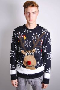 novelty christmas jumpers mens novelty rudolph christmas jumper VVZSDYE