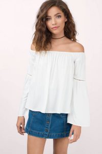 off the shoulder top dayle black shirt ... YYEJVKF