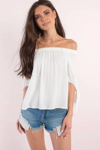 off the shoulder top zoya black blouse ... XBHDQMA