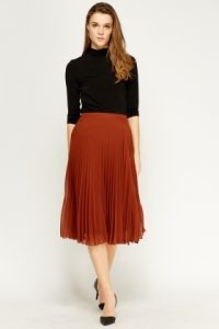 olive pleated midi skirt RKDUEAQ