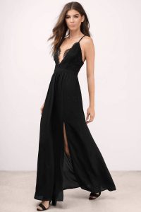 opposites attract black lace maxi dress KRIVCWL