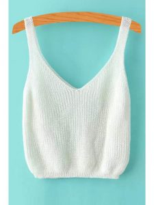 outfits ribbed sleeveless knitted tank top - white one size(fit size xs to m NSZIMWC