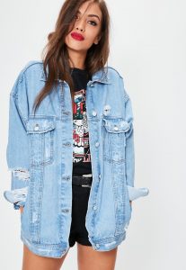 oversized boyfriend fit denim jacket NDUMRNA