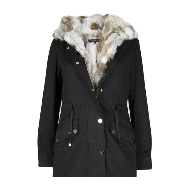 parka coats south west ten black fur lined parka ($535) ❤ liked on polyvore featuring  outerwear QDBLFVD