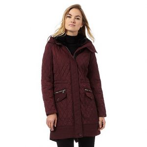 parka coats the collection dark red longline quilted parka coat | debenhams JCMRAWW