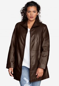 plus size blazers leather a-line jacket ODLPDZZ