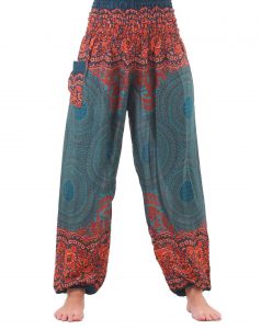 plus size mandala harem hippie pants in turquoise UEZBPKK