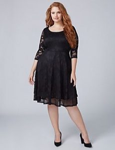 plus size special occasion dresses 3/4 sleeve lace fit u0026 flare dress with mesh UYPTULT