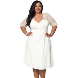 plus size white dress www.virtualstoreusa.com plus size xxl women fashion half sleeve dress big  size LWJPEZO