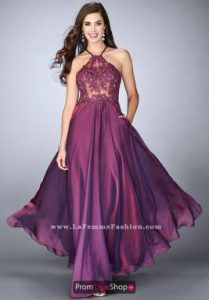 purple prom dresses la femme dress 23991 TLIALLY