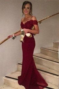 red prom dress off shoulder red prom dresses, long mermaid prom dresses, sexy bridesmaid  dresses, 2017 bridesmaid LYBVOPT