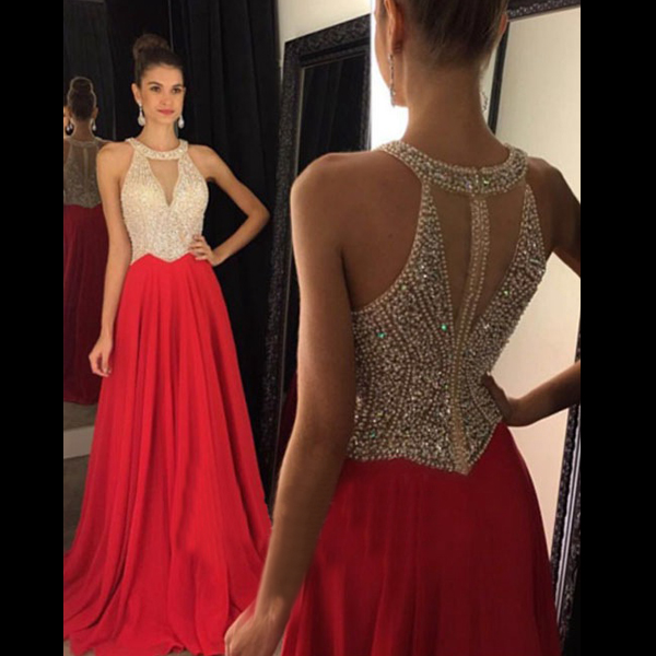 red prom dresses, halter prom dresses, sexy prom dresses, custom prom  dresses, AQMJQSB