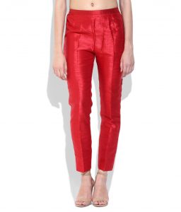 red silk cigarette pants ... LRFPEVD