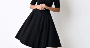 retro dresses 500 vintage style dresses for sale 1950s style black delores sleeved swing  dress $88.00 GWYFHFO
