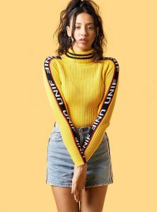 retro fashion badsport mock neck IKPIZWD