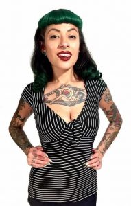 rockabilly clothing dame tie top in black u0026 white stripes by switchblade stiletto · rockabilly  clothingblack MQJNTRF