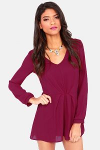 romp and roll burgundy long sleeve romper KNFGPNY