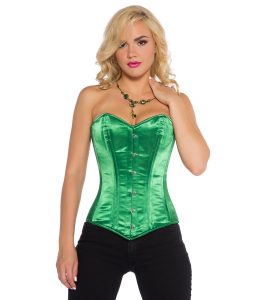 satin green corset LYGBBXB