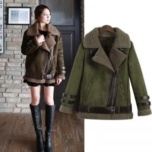 shearling coat new 2016 winter women shearling coats faux suede leather jackets coat faux  lambs wool QVVUSPZ