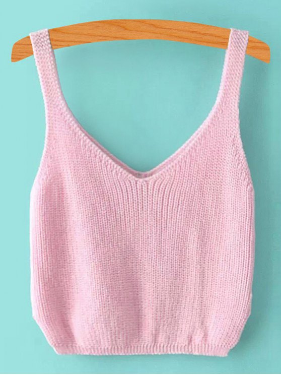 shops ribbed sleeveless knitted tank top - pink one size(fit size xs to m NASFTLL