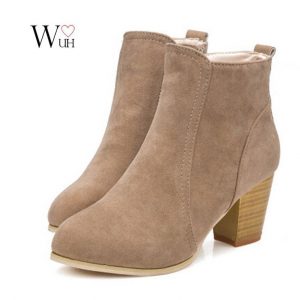 short boots short cylinder martin side zipper ankle high heels boots shoes MKOLTDD