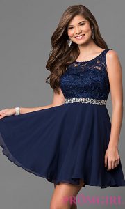 short dresses a-line lace-bodice short homecoming dress-promgirl LNYTUDZ