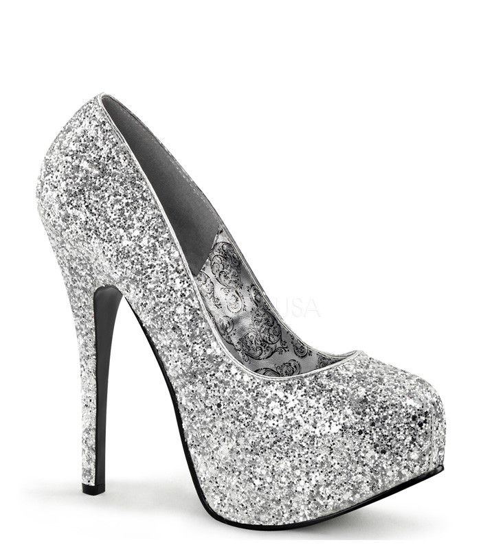 silver glitter heels bordello silver glitter pump platforms HCPIADK