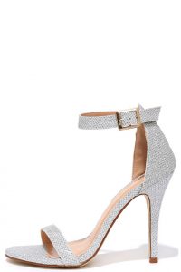 silver glitter heels silver heels - gold heels - glitter heels - ankle strap heels - $31.00 ZIWALFE