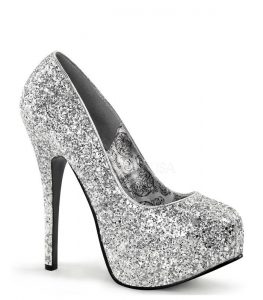 silver pumps bordello silver glitter pump platforms ZONLBUA