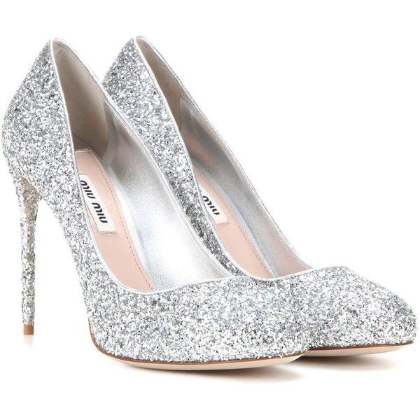 silver pumps miu miu glitter pumps (17.315.515 vnd) ❤ liked on polyvore featuring shoes ERHYQUE