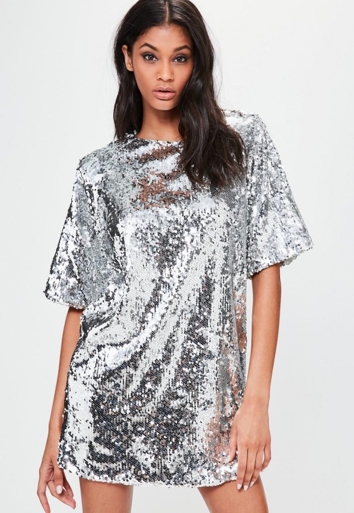 Fancy silver sequin dress – fashionarrow.com