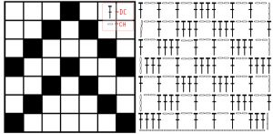 simple filet crochet chart design HZJNHYK