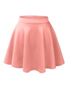 skater skirts le3no womens basic versatile stretchy flared skater skirt IPPLNUD