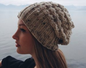 slouchy knit beanie // heathered textured off white beanie // fall knit  beanie / DLSMRBS