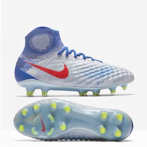 soccer cleats nike nike womenu0027s magista obra ii fg soccer cleats (pure platinum/bright  crimson/racer blue) IXDQCXI